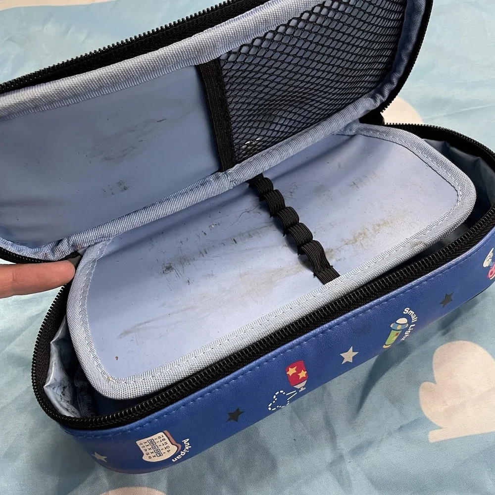 RARE Doraemon Blue Pencil Case Box Japan Anime 22nd Century Robot Vintage Style